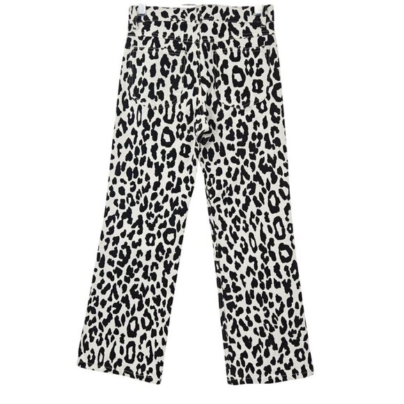See By Chloe Leopard Print Crop Jean Black/White Women’s Size 34 U.S. 2 Mid Rise - Picture 2 of 12